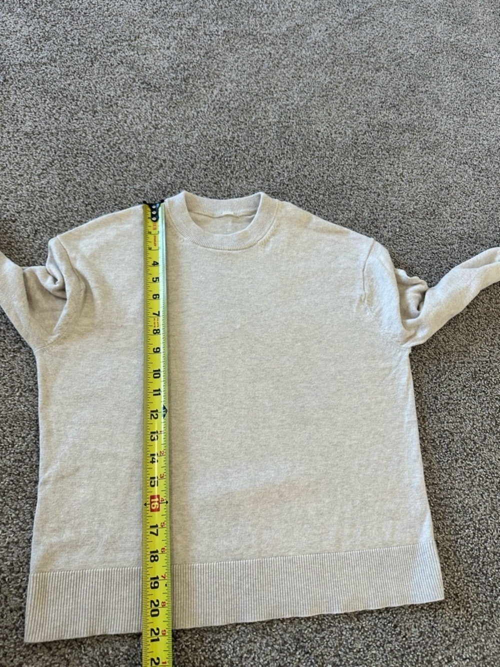 Lululemon Cotton-Cashmere Blend Crewneck Sweater Heathered Natural Ivory Size 0 - Picture 9 of 10